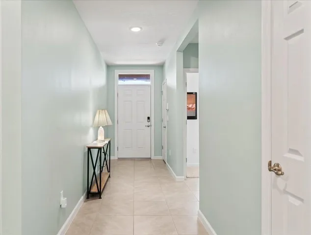 a view of an interior of a building