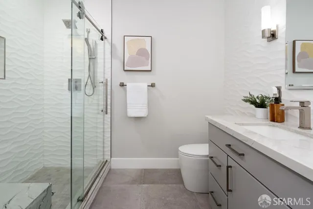 a bathroom that has a shower