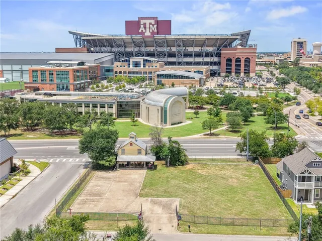 a aerial view of a multi story building