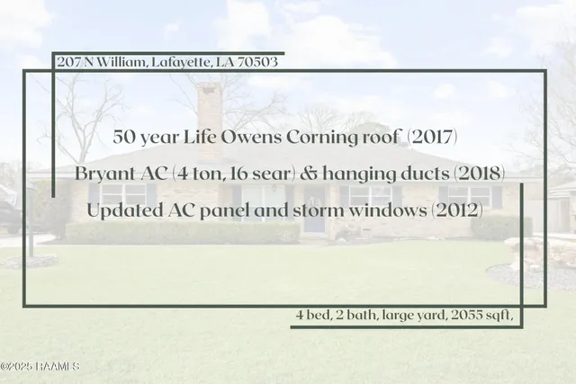 $289,900 | 207 North William Drive, Lafayette, LA 70506