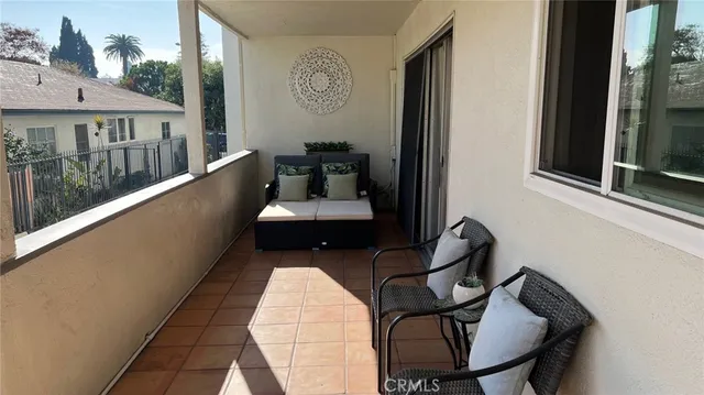 a view of stairs and furniture