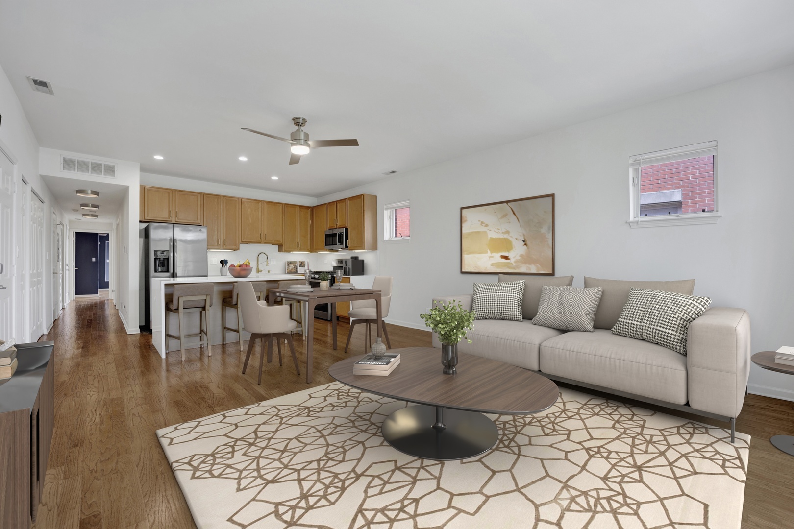 1414 South Halsted Street, Unit 3A Chicago, IL 60607 - Photo 10 of 62 a living room with furniture and wooden floor