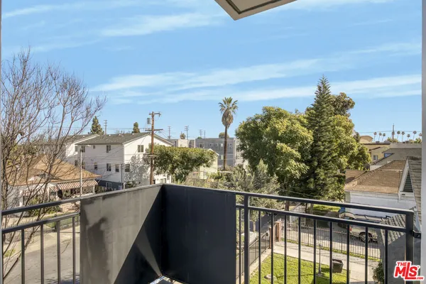 a view of a city from a balcony