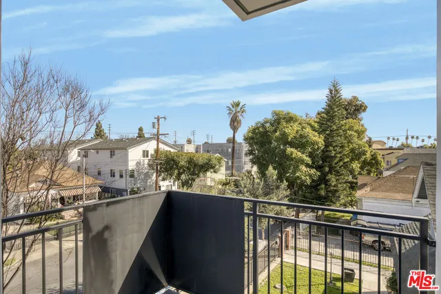 a view of a city from a balcony