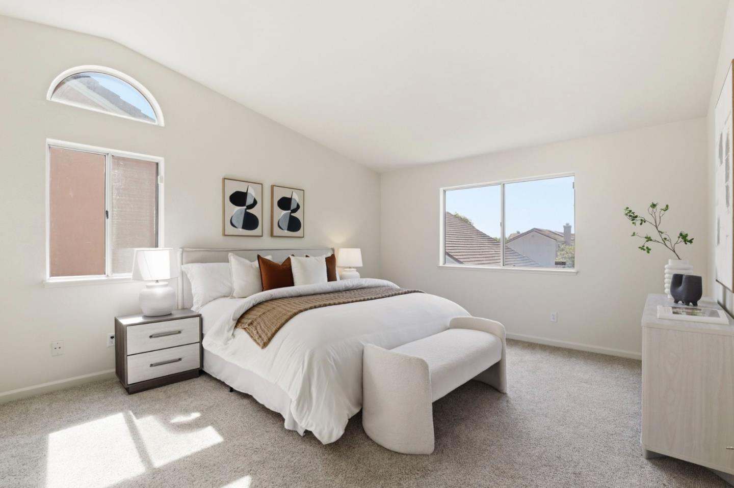 34237 Tupelo Street Fremont, CA 94555 - Photo 17 of 33 a bedroom with a bed and a lamp with window