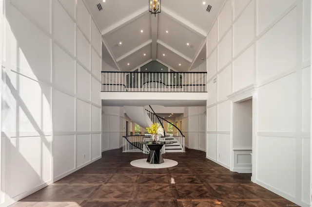 a view of dining room with wooden floor
