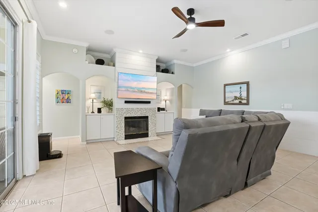 a view of a backyard with a swimming pool