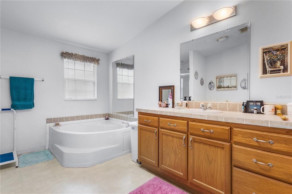 12251 Southeast 66th Place Morriston, FL 32668 - Photo 27 of 55 a spacious bathroom with sink mirror and bathtub