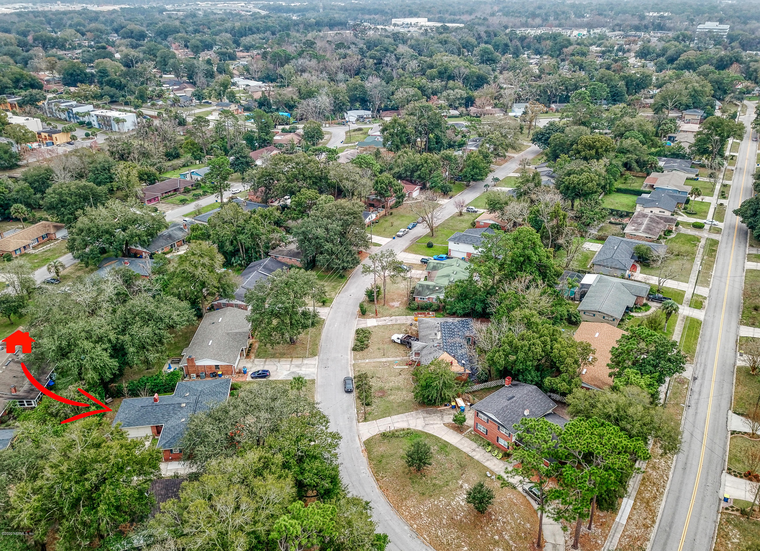 1305 Timber Lane Jacksonville, FL 32211 - Photo 57 of 58 an aerial view of residential house with outdoor space and trees all around