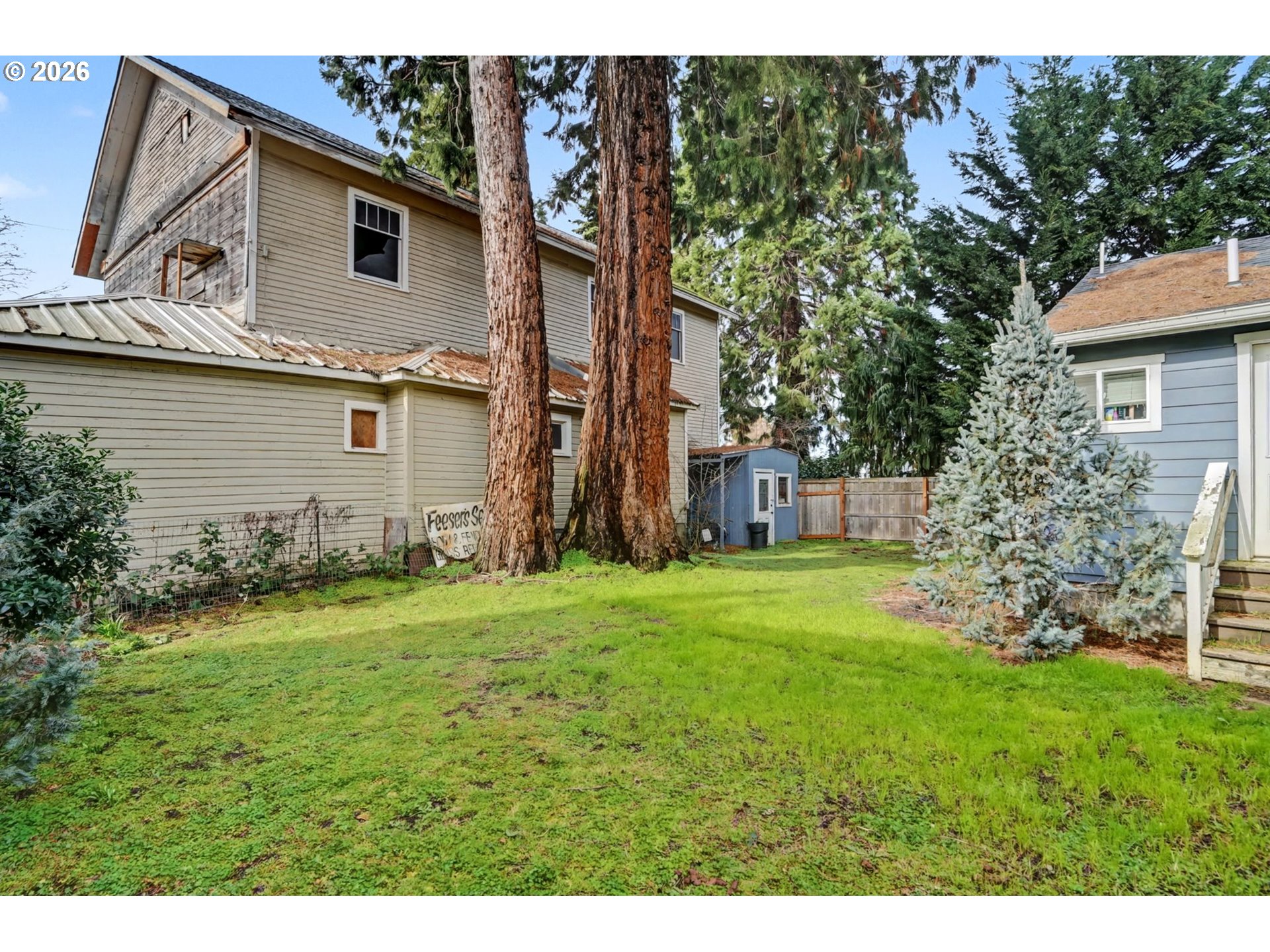 213 Mill Street Silverton, OR 97381 - Photo 24 of 25 a view of a backyard with plants and large tree