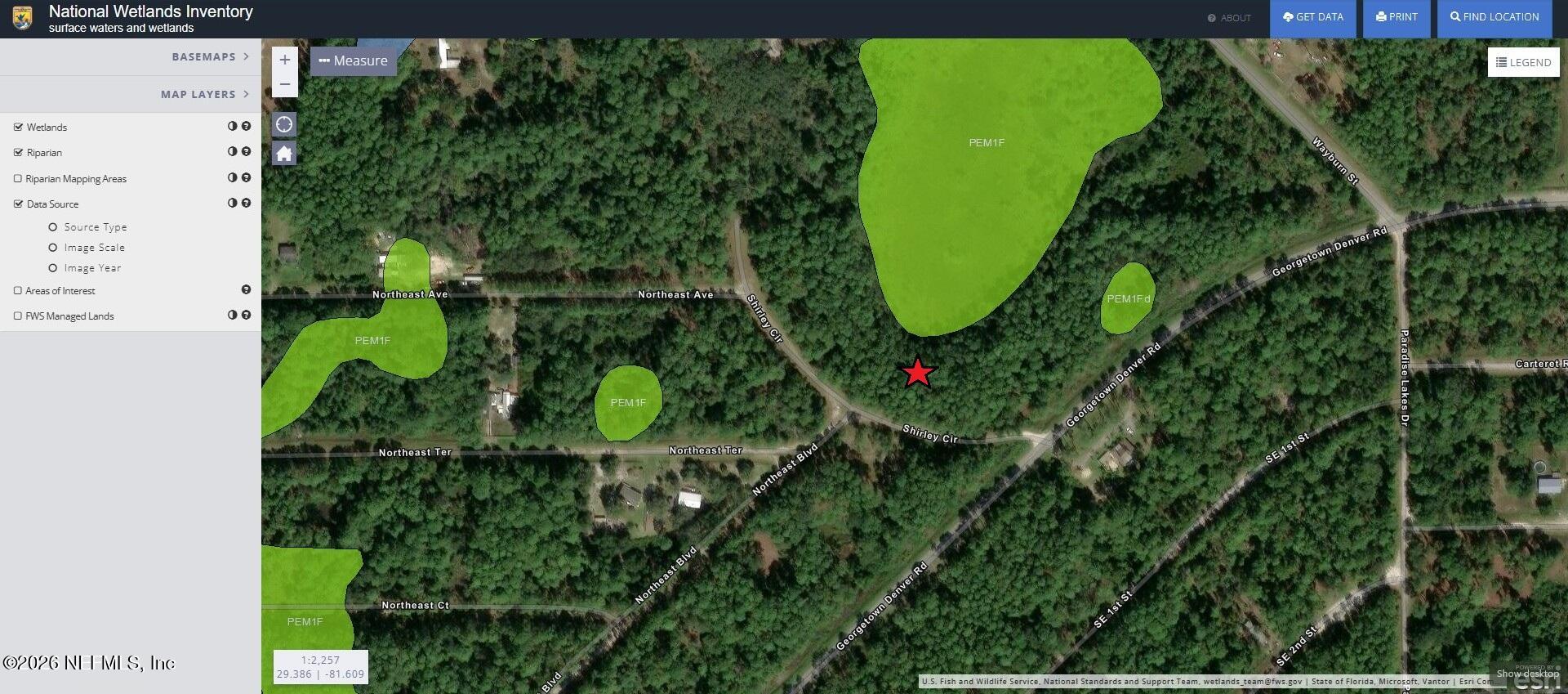 106 Shirley Circle Georgetown, FL 32139 - Photo 11 of 11 106 Shirley Circle (Wetlands Map)