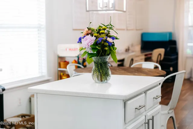 a close view of dining table