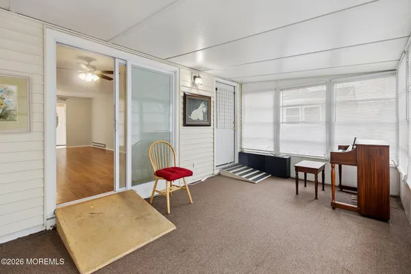 a living room with furniture