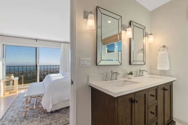 a view of a room and a balcony