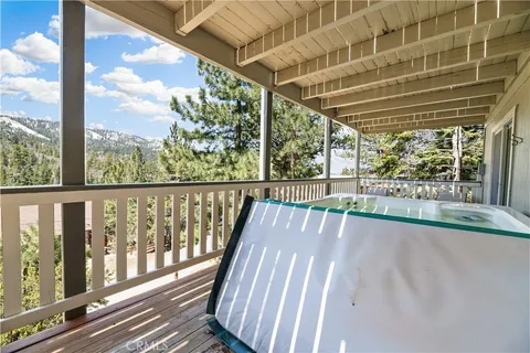 a view of porch with a tv