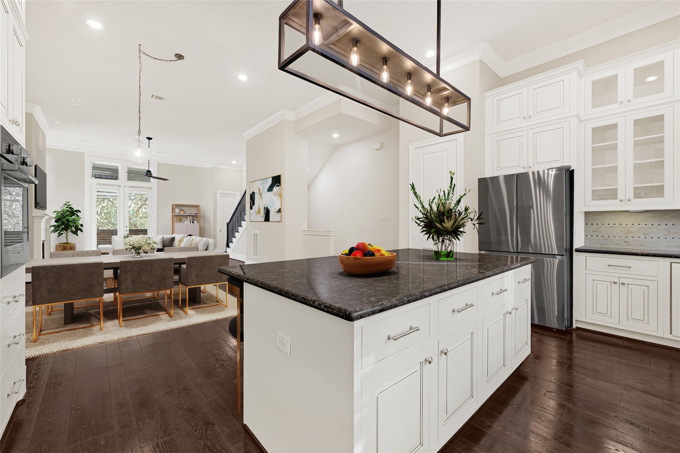1750 West 23rd Street Houston, TX 77008 - Photo 5 of 39 Virtually staged view from the kitchen island.