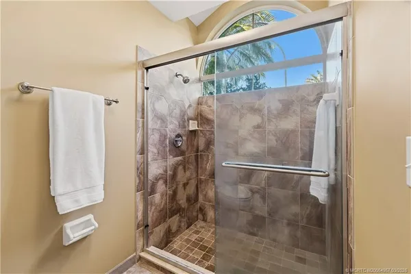 a bathroom with a shower