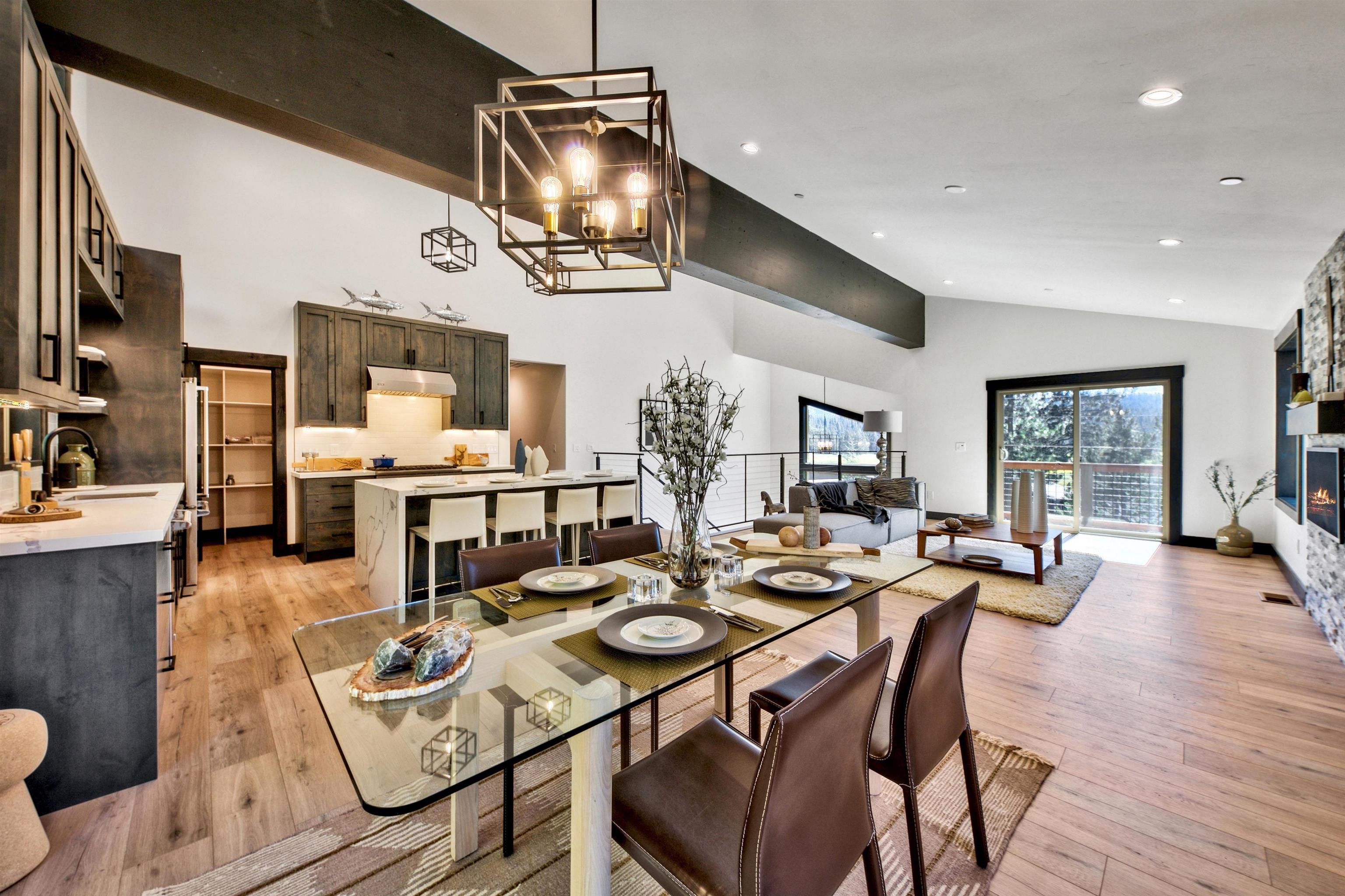 11545 Bennett Flat Road Truckee, CA 96161 - Photo 8 of 21 a view of a dining room with furniture and wooden floor
