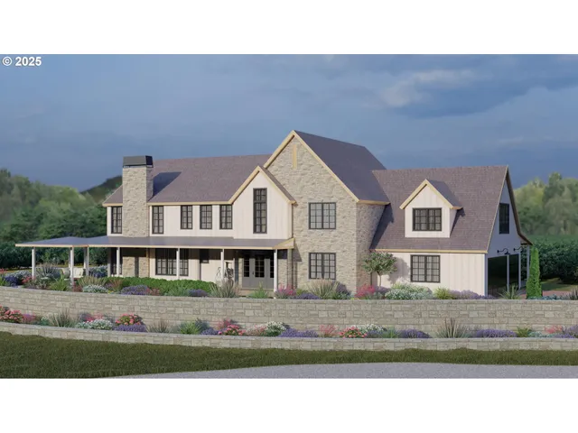 a house view with a garden