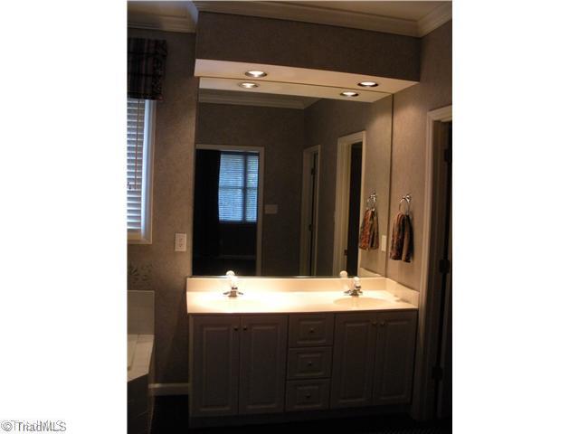 801 Shamrock Road High Point, NC 27265 - Photo 11 of 12 Master Bath/Spa. Double sinks w/ recess lighting & crown molding