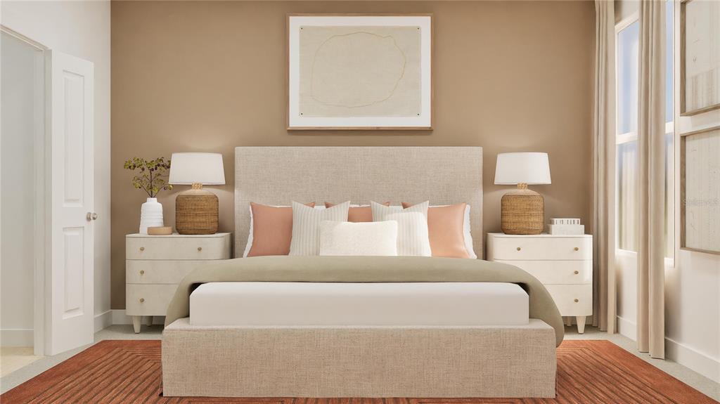 909 Tundra Loop Groveland, FL 34736 - Photo 21 of 25 a bedroom with a bed and lamp