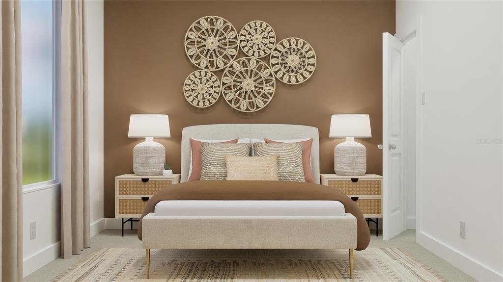 909 Tundra Loop Groveland, FL 34736 - Photo 10 of 25 a bedroom with a bed and a night stand