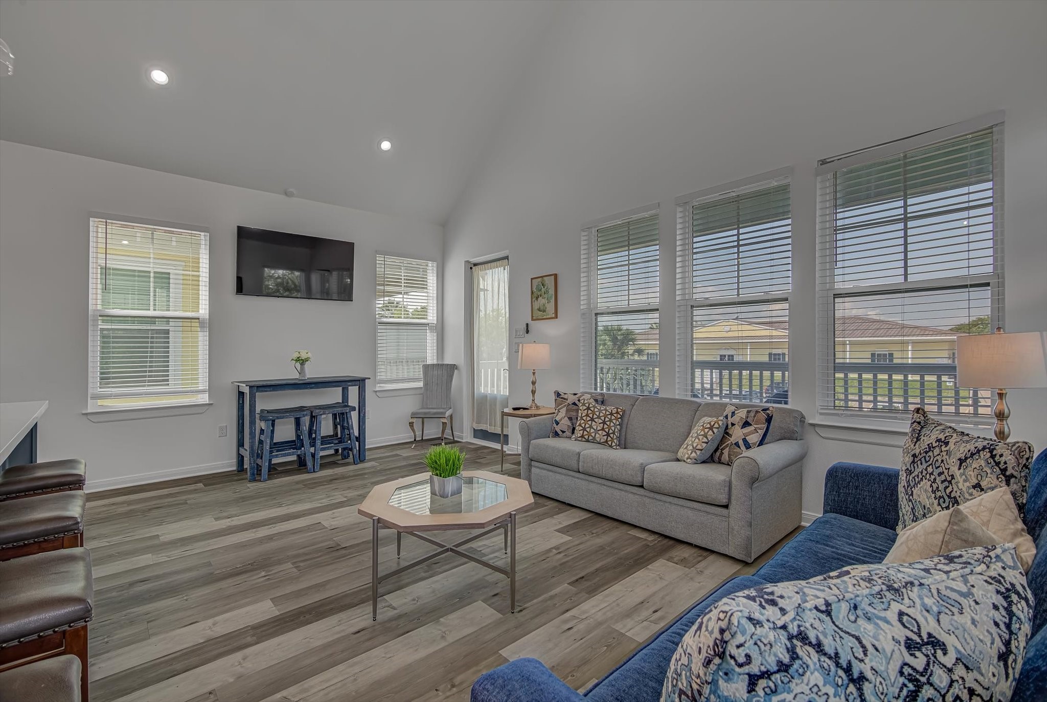 2301 67th Street Galveston, TX 77551 - Photo 18 of 46 a living room with furniture and a fireplace