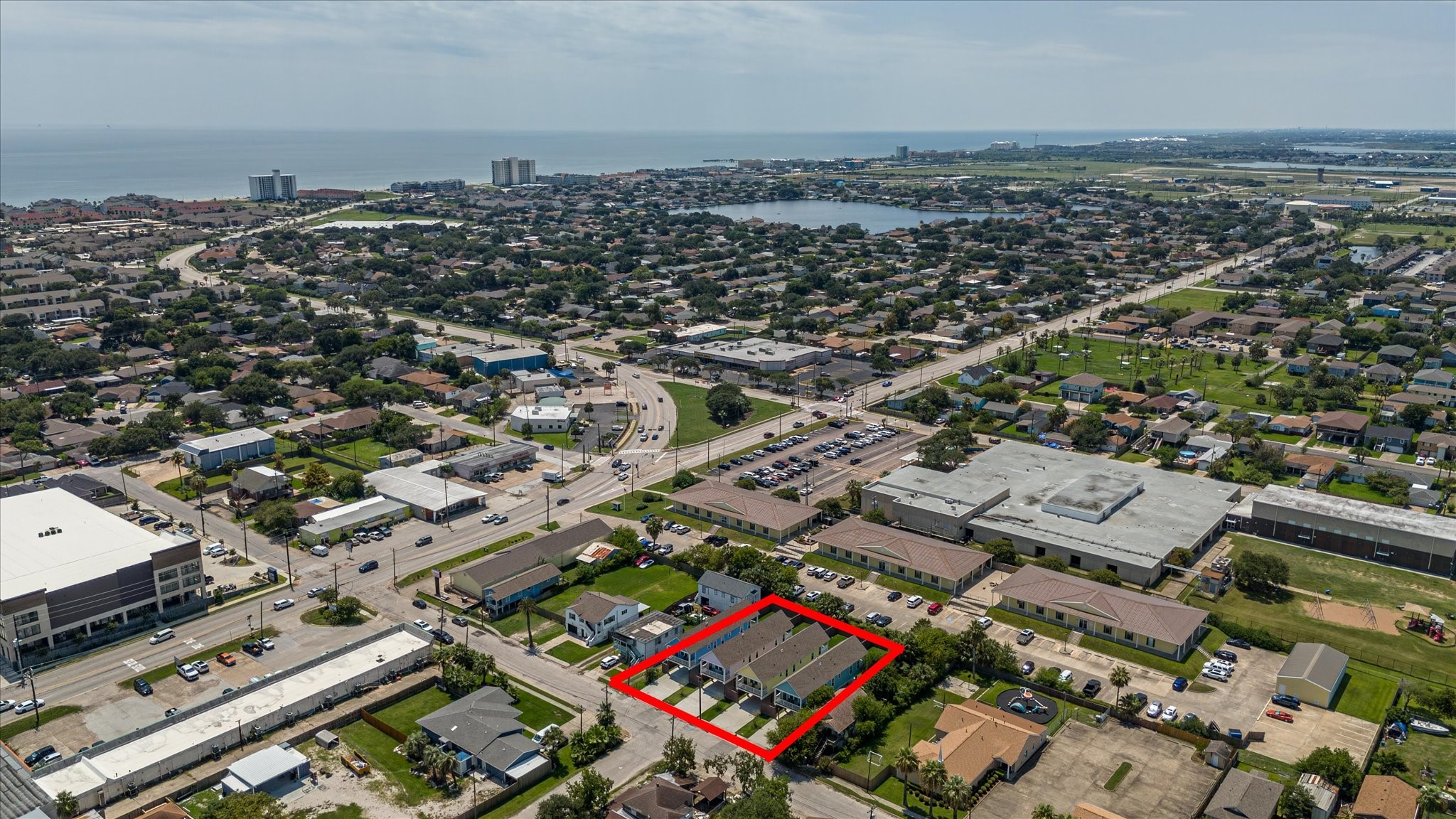 2301 67th Street Galveston, TX 77551 - Photo 8 of 46 an aerial view of a city