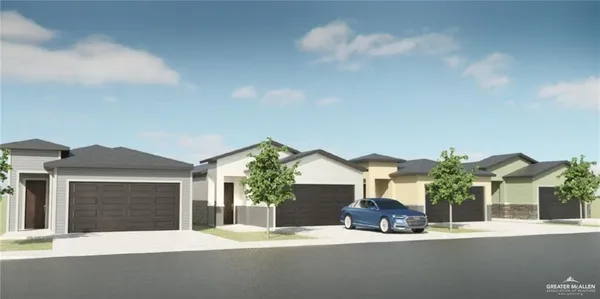 a car parked in front of house with yard