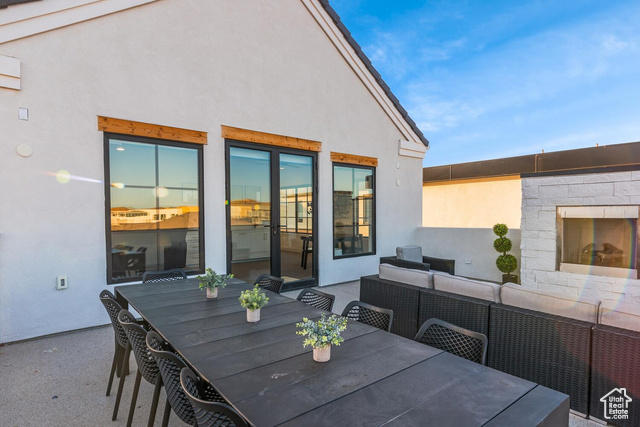 5367 Cyan Lane St. George, UT 84790 - Photo 28 of 36 View of patio / terrace featuring outdoor dining area and an outdoor living space