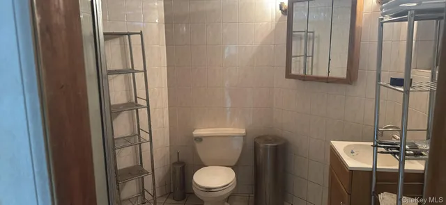 a white toilet sitting next to a bathroom sink