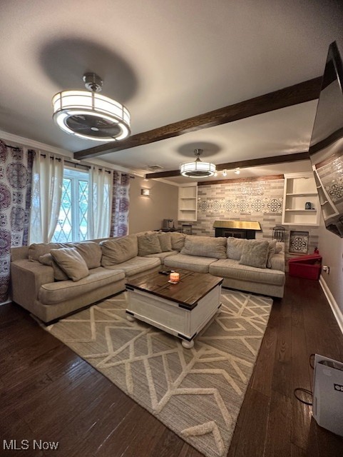 41810 Parsons Road Lagrange, OH 44050 - Photo 4 of 19 Living room featuring a fireplace and dark hardwood / wood-style flooring