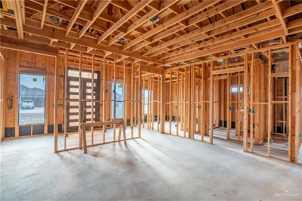 a view of an empty room with a sliding door