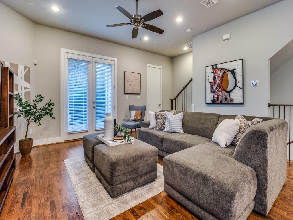 4211 Rawlins Street, Unit 97 Dallas, TX 75219 - Photo 4 of 24 a living room with furniture and wooden floor