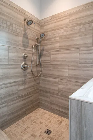 a bathroom with a shower