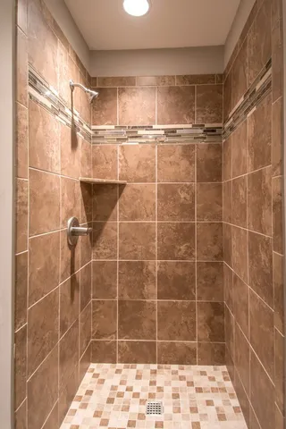 a bathroom with a shower