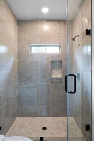 a bathroom with a shower