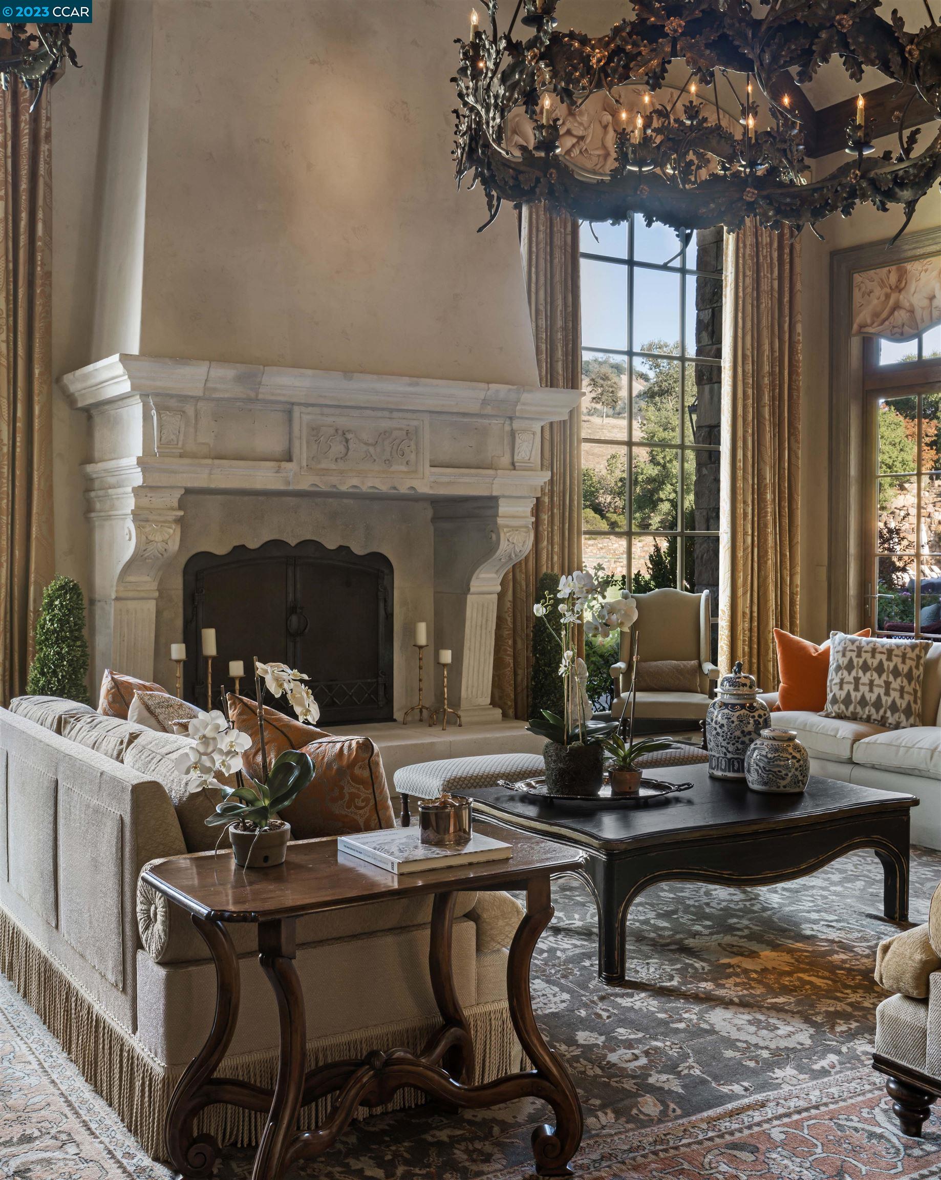 7 Country Oak Lane Alamo, CA 94507 - Photo 8 of 56 a living room with furniture and a fireplace