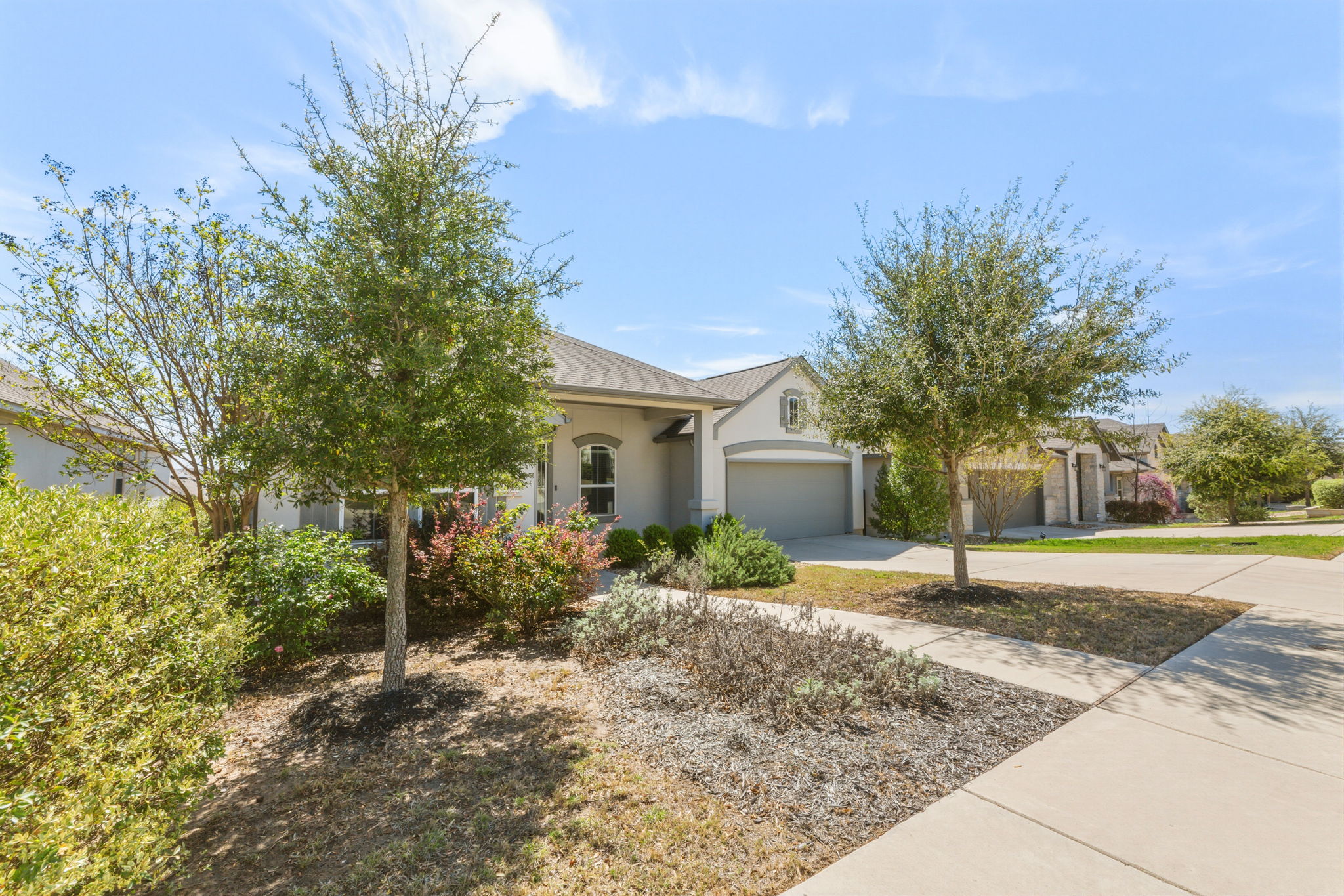 116 Tanali Trail Georgetown, TX 78628 - Photo 3 of 40 View of front of house with concrete driveway and stucco siding