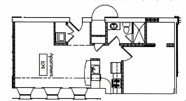 300 Alexander Street, Unit 109 Rochester, NY 14607 - Photo 8 of 9 2-D floor plan for unit 109