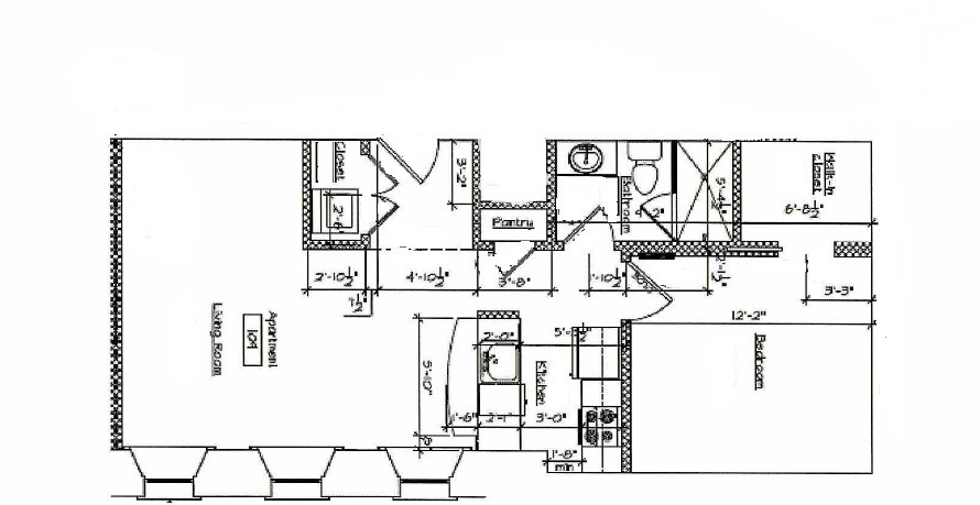 300 Alexander Street, Unit 109 Rochester, NY 14607 - Photo 9 of 9 2-D floor plan of unit 109 including dimensions