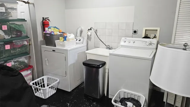 a room with storage and utility