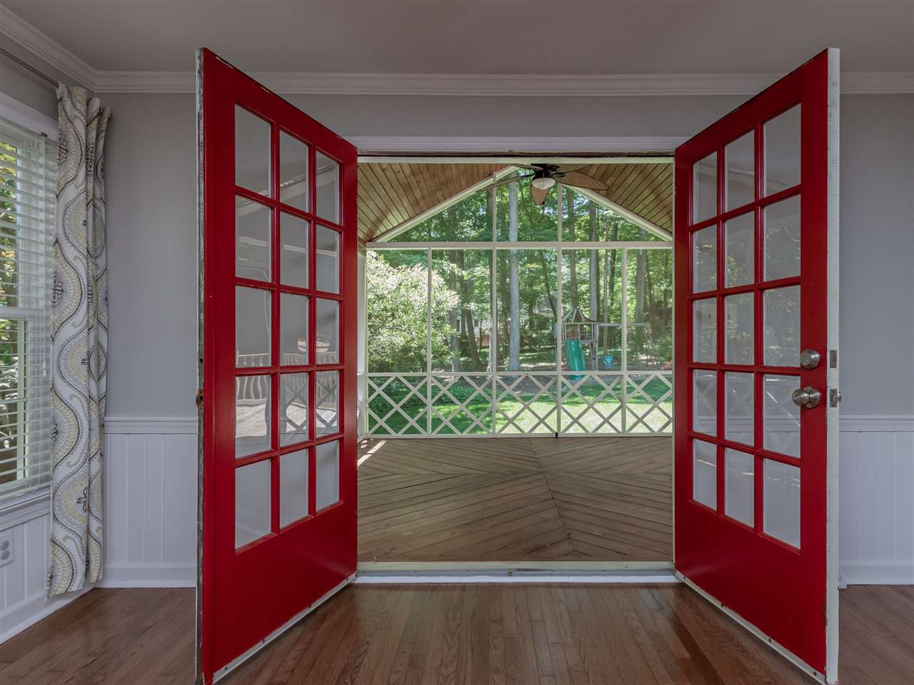 5713 Edgedale Drive Raleigh, NC 27612 - Photo 13 of 30 Instantly expand your entertaining space by opening the french doors to your beautiful screen porch. Family Room to Screen Porch