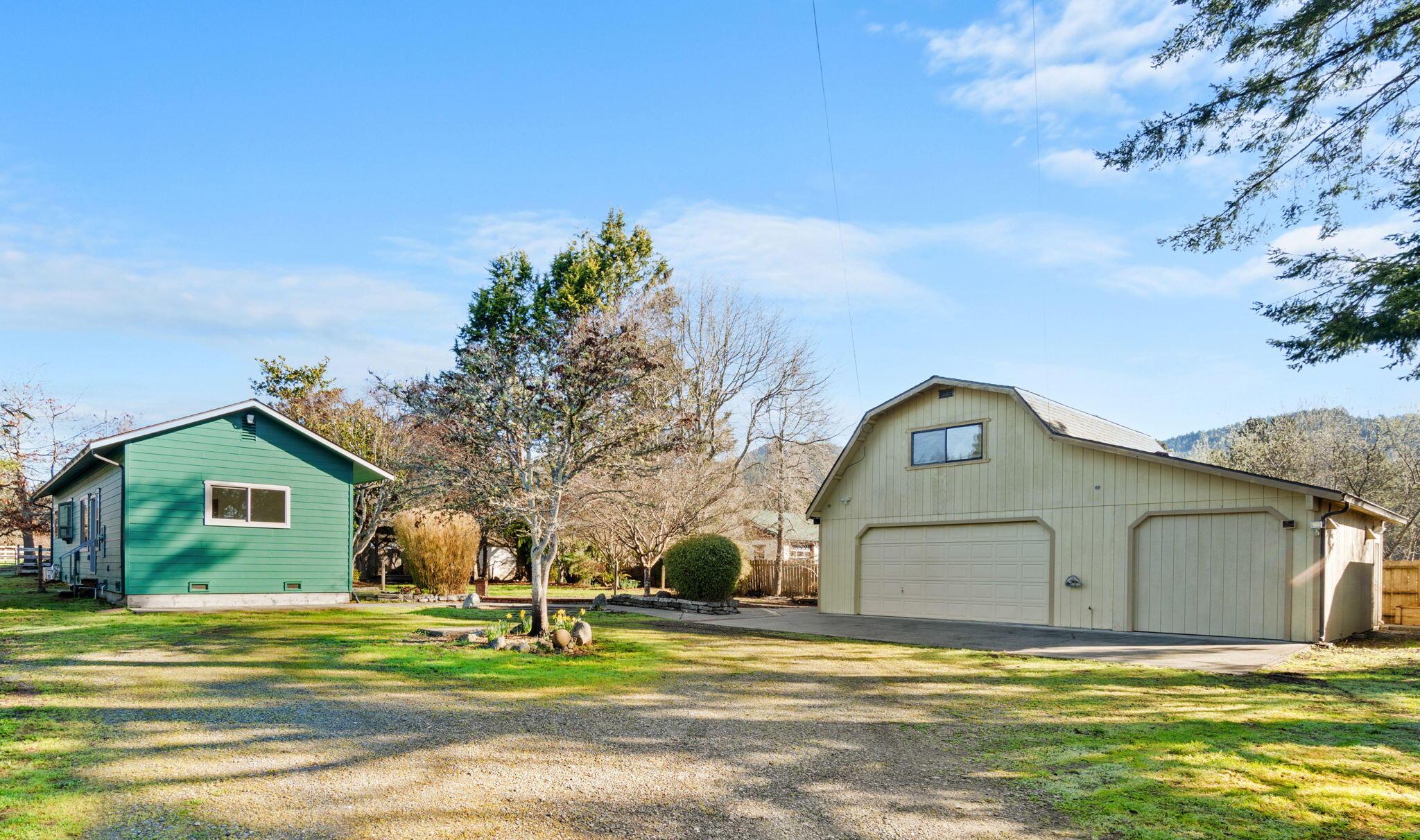 a house view with a garden space