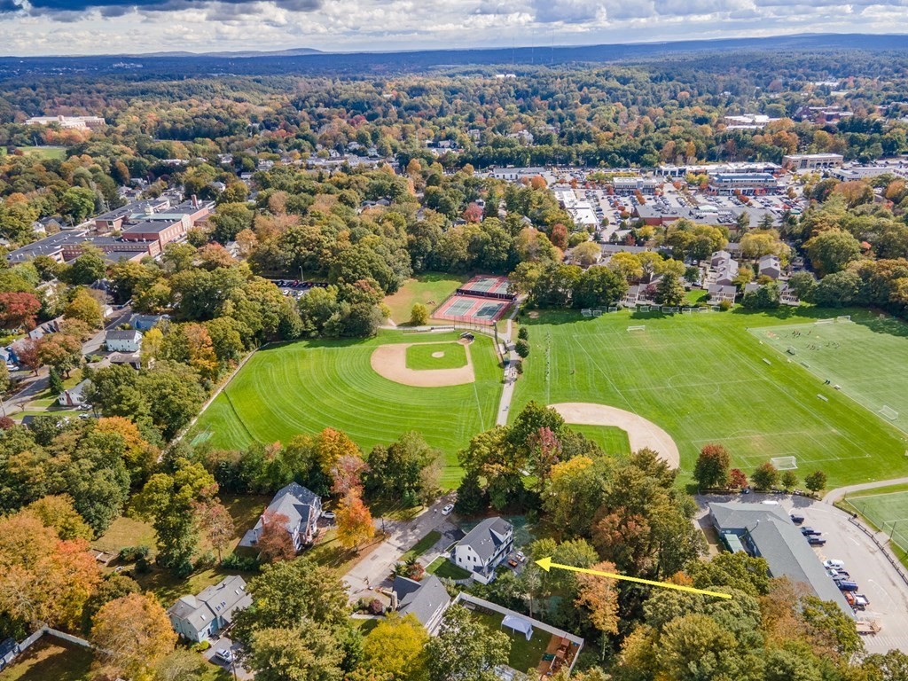 25 Francis Road Wellesley, MA 02482 - Photo 6 of 7 an aerial view of a house with a yard