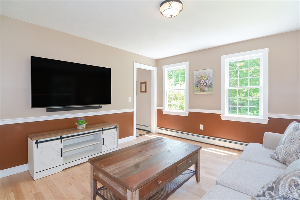 13 Park Street Mendon, MA 01756 - Photo 14 of 37 a living room with furniture and a flat screen tv