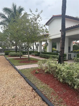 a view of a park with slide