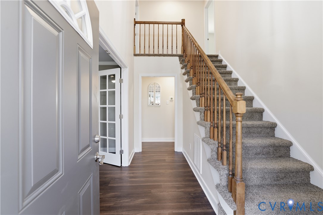 1312 Oldbury Road Midlothian, VA 23113 - Photo 7 of 35 Entrance foyer with dark wood-style floors, a high