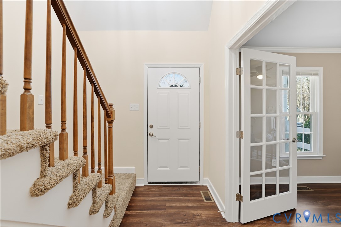 1312 Oldbury Road Midlothian, VA 23113 - Photo 8 of 35 Entrance foyer with dark wood finished floors, sta