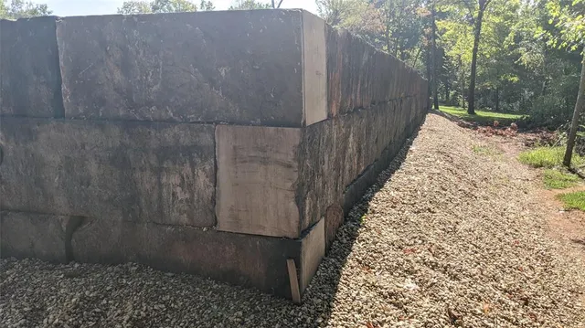 a view of a pathway of a backyard